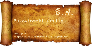 Bukovinszki Attila névjegykártya