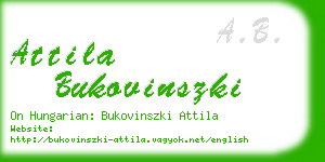attila bukovinszki business card
